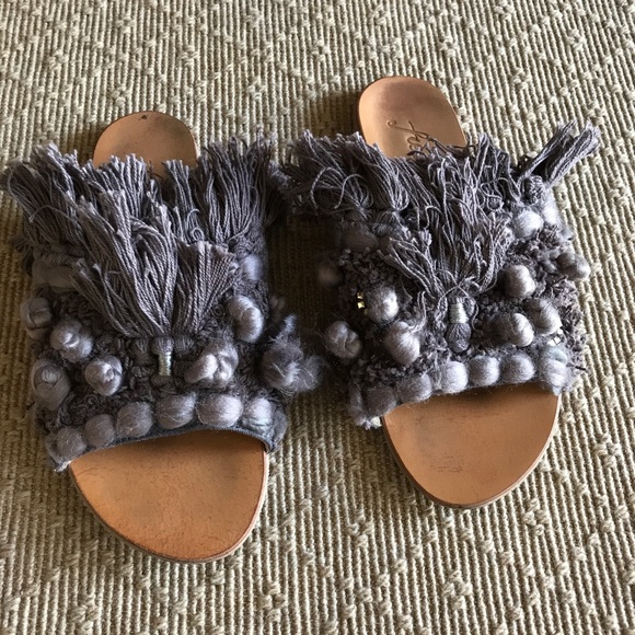 Free People Shoes - Free People Mars at Night Boho Slides Gray 8